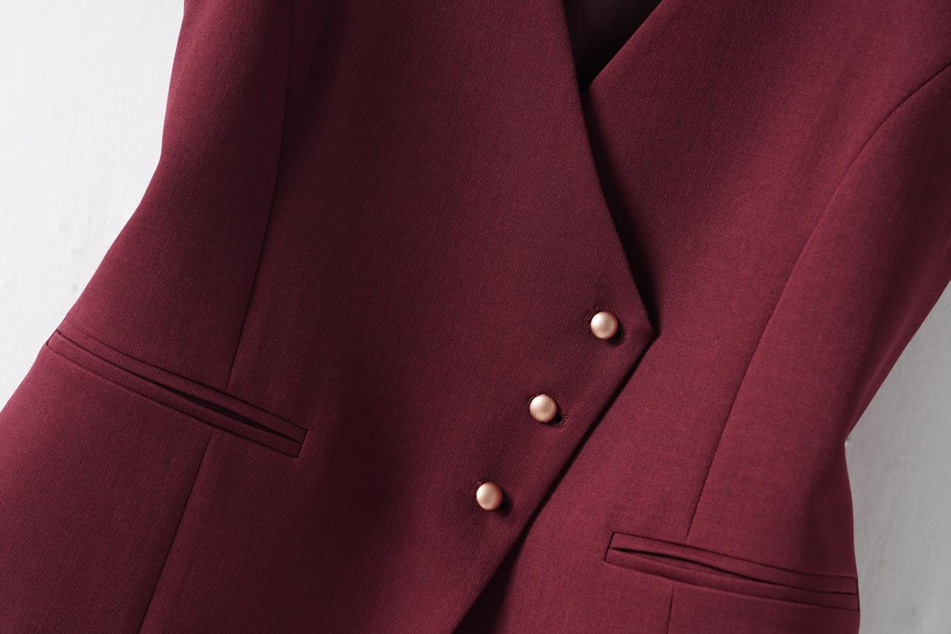 Women's Solid Asymmetrical Button Front Vest Blazer, Elegant V Neck Sleeveless Outerwear, Ladies Spring & Fall Clothes for Work Office Business, Blazer Jackets