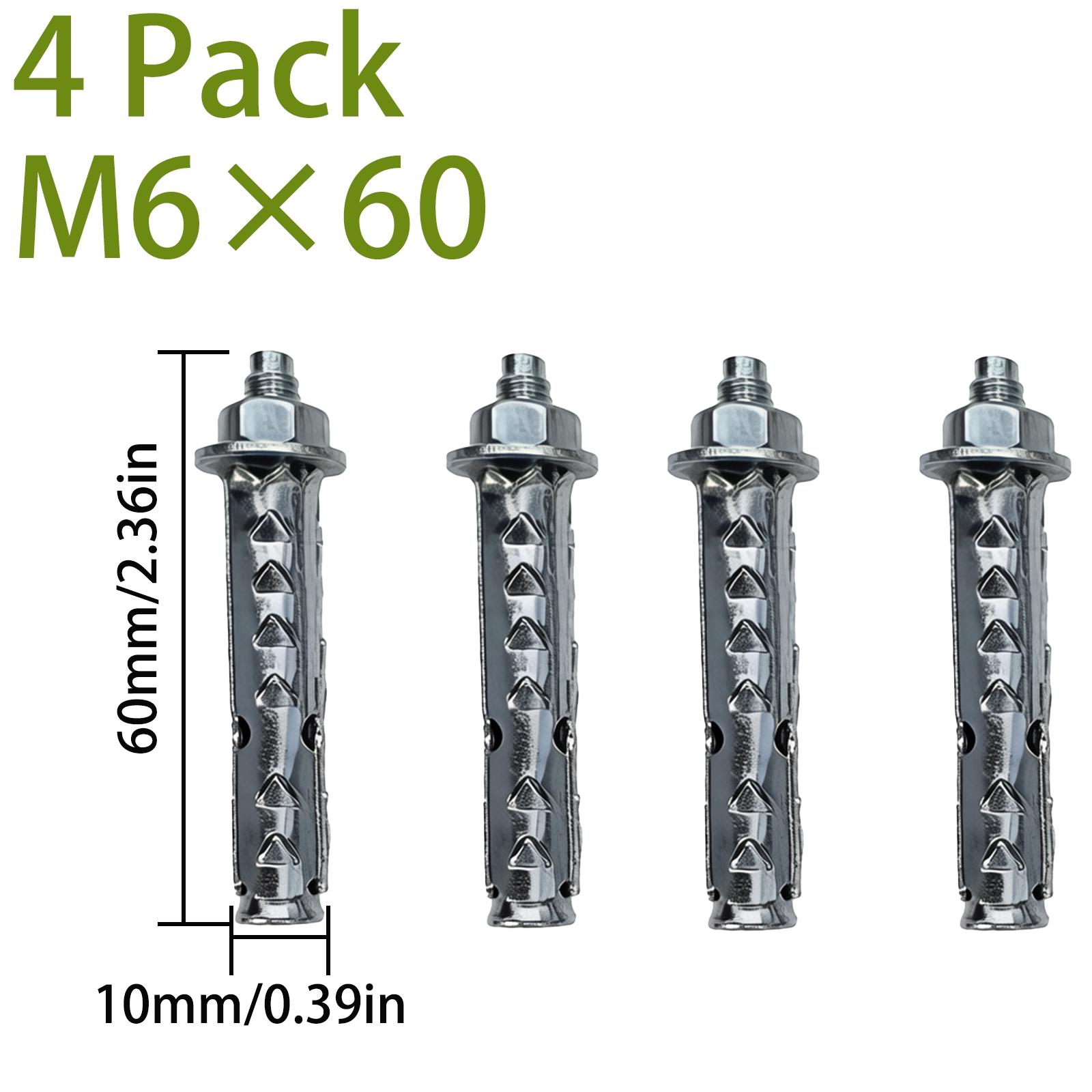 Rust Resistant Sleeve Anchors for Hollow Brick & Cinder Block, Carbon Steel Furniture Wall Anchor, Pre-Assembled Bolt Set, zinc Plated Expansion Anchors, Easy Install for Shelves & Cabinets, Multiple Usage Methods