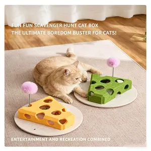 New Cat Toy, Self-Amusement Puzzle Maze, Interactive Plush Box with Bell Ball, Engaging Cat Wand, Fun and Educational Pet Plaything