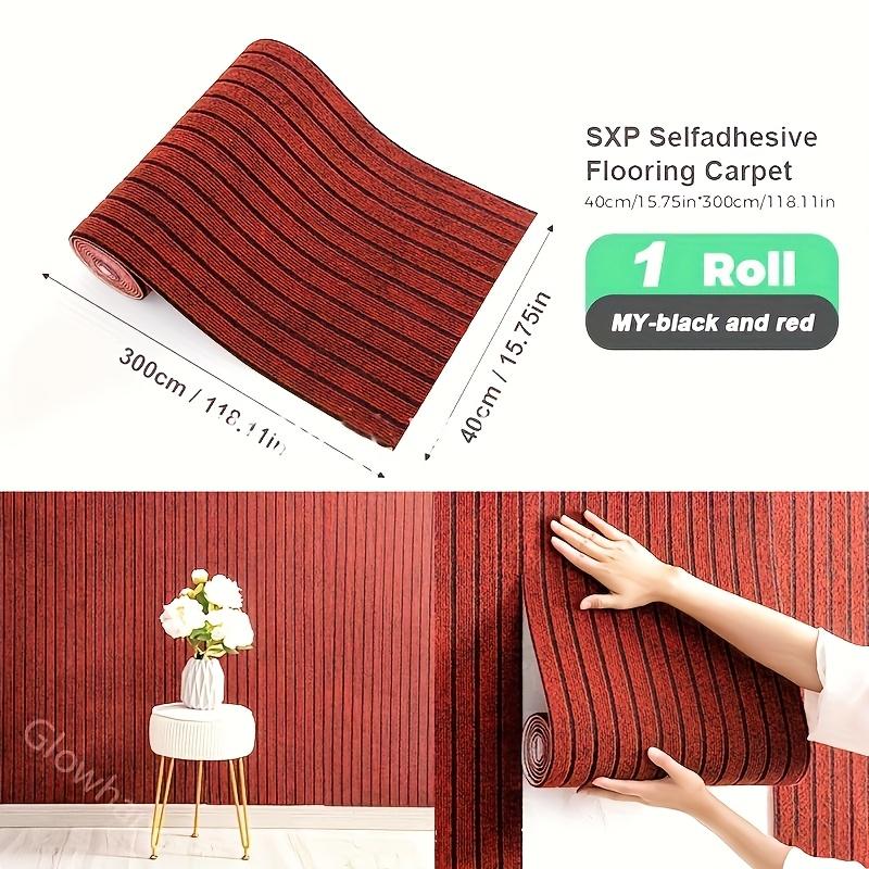 1 Roll 5mm Thick Self-Adhesive Foam Floor Mat, Reusable Non-Slip Kitchen Rug & Cat Scratcher Pad, 118.11"x15.75"