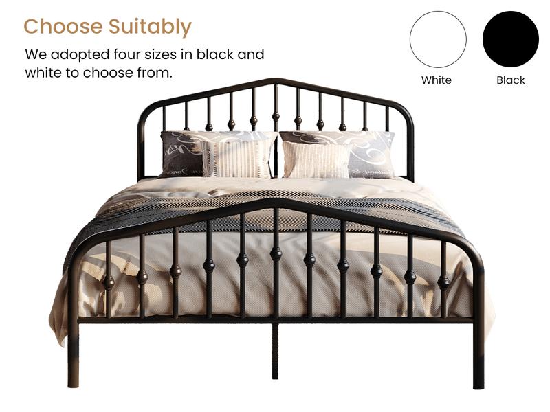 SHA CERLIN Metal Platform Bed Frame with Victorian Style Wrought Iron-Art Headboard【Frame Only No Mattress】Footboard, No Box Spring Required, Black#ChristmasGifts#TikTokShopBlackFriday