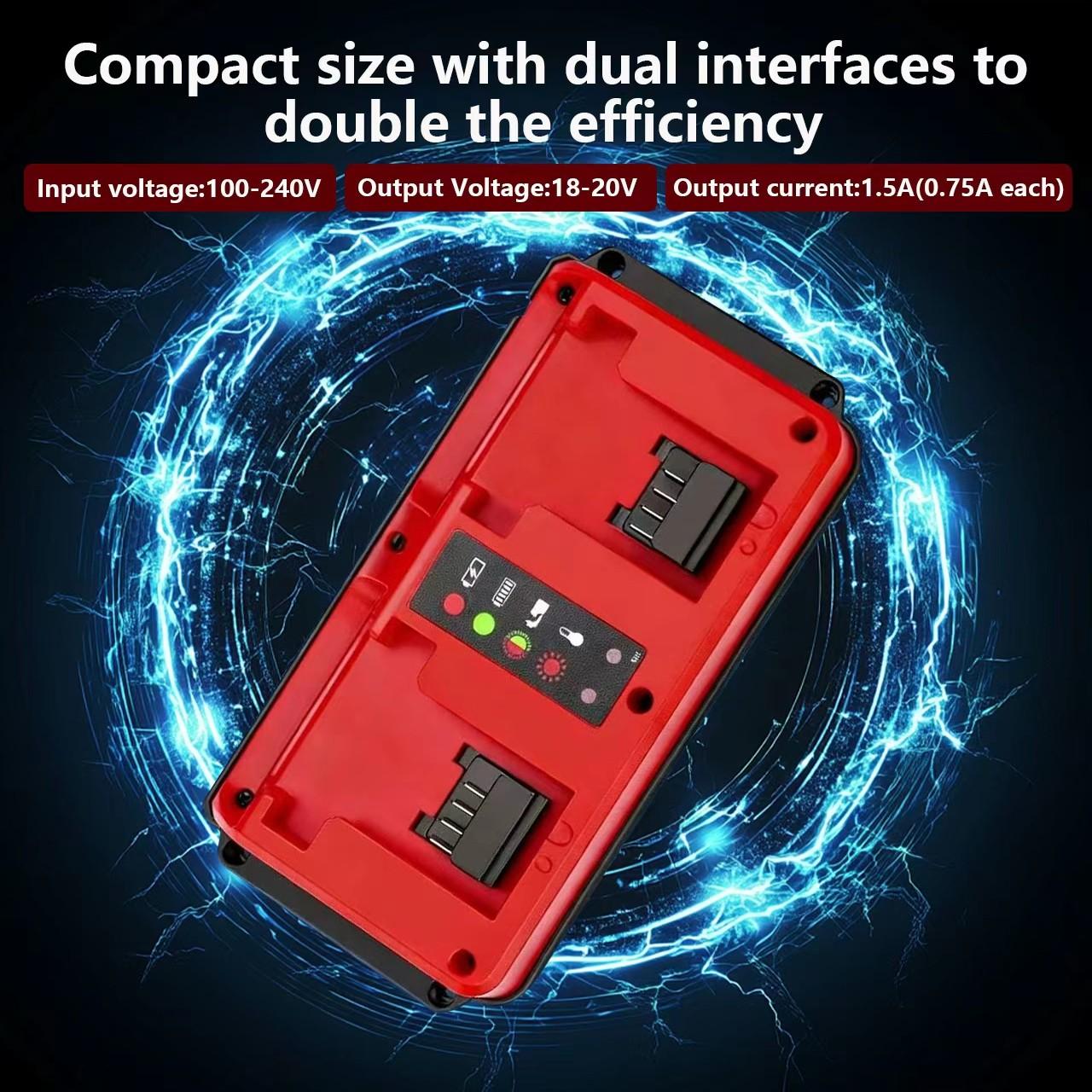 Ch07 Mwq Dual Fast Charger for Milwaukee Ml Electric Tools, 14.4-18v Li Battery, Lithium Batteries, Promotion, Quick Charging Solution