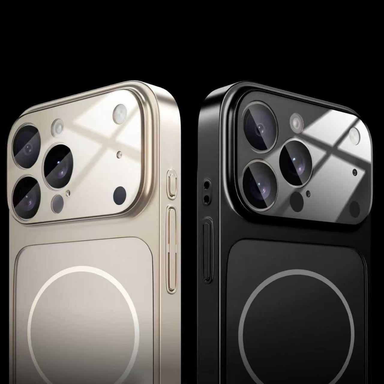 2026 New Large View Window Matte Corning Glass Magnetic Phone Case for iPhone 17 Pro Max 17 Pro 16 Pro Max 16 Pro 15 Pro 14 13, Shockproof Anti-Drop Full Body Protective Cover