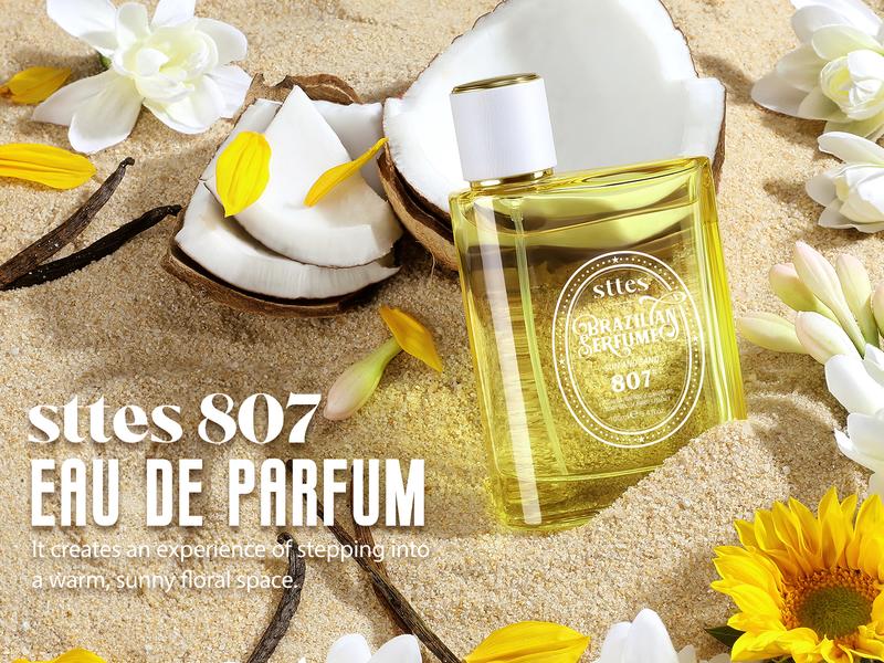Sttes Perfume 807# (SUN AND SAND) – Eau De Parfum 100ml (3.4 fl oz) – Coconut Milk, Warm Sand, Vanilla