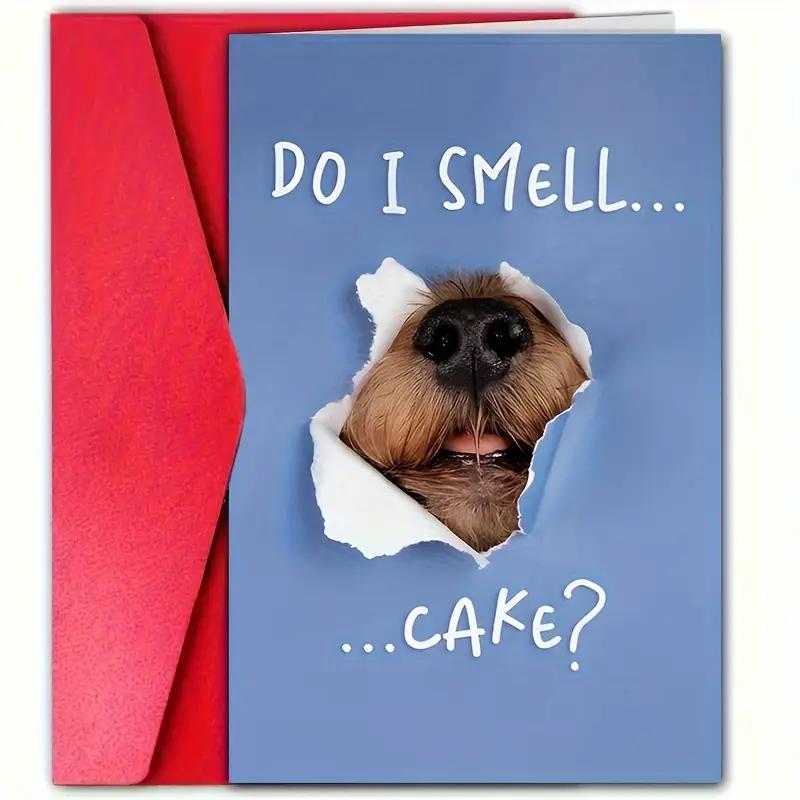 Funny Joke Birthday Card with Envelope, Perfect for Pet Owners, Dog and Cat Lovers, Friends, Parents, Sons and Daughters, Tearable Greeting Cards