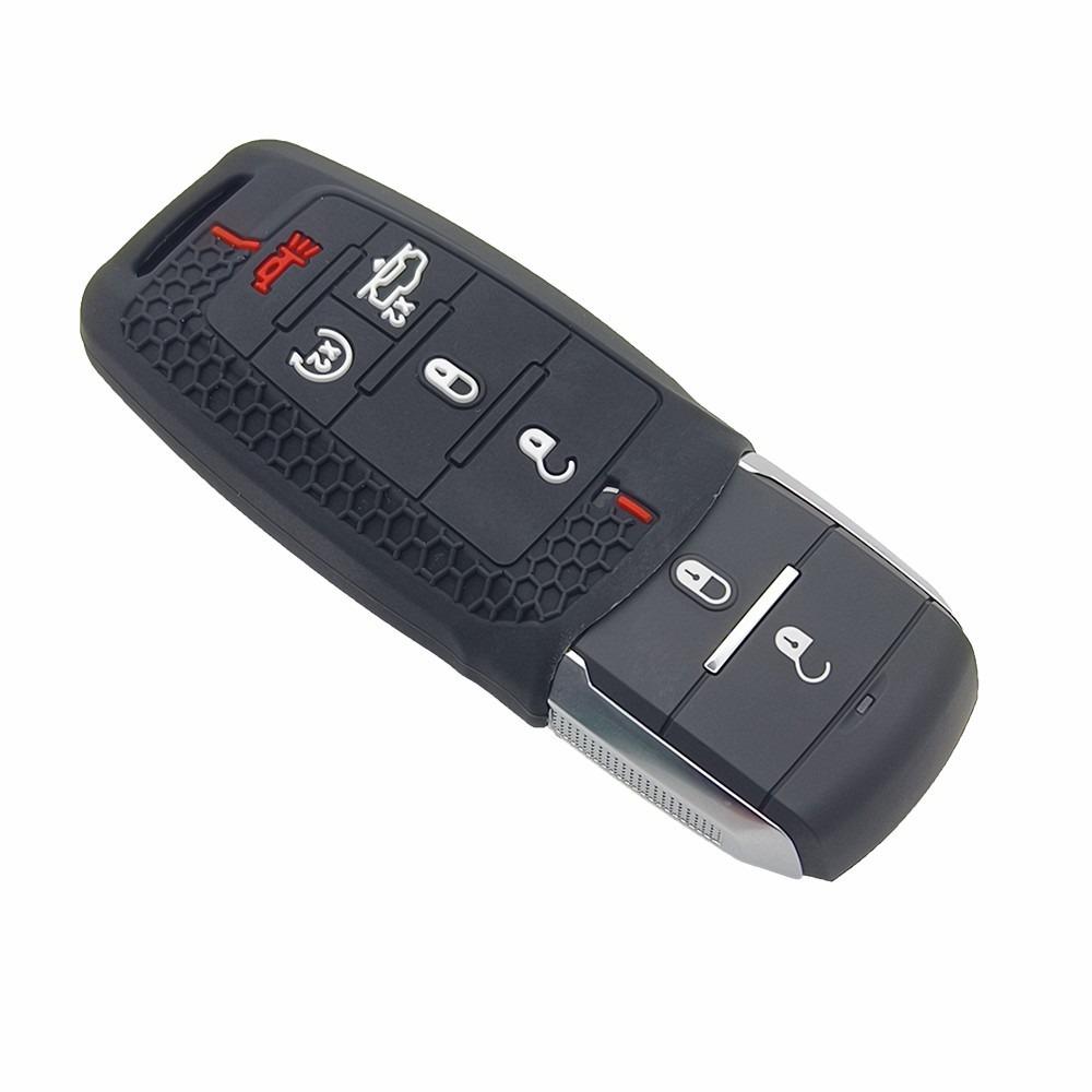 Luxury Silicone Car Key Cover, Shockproof and Scratch-Resistant, Fits Dodge Durango, RAM, Chrysler, Easy Installation, No Signal Interference