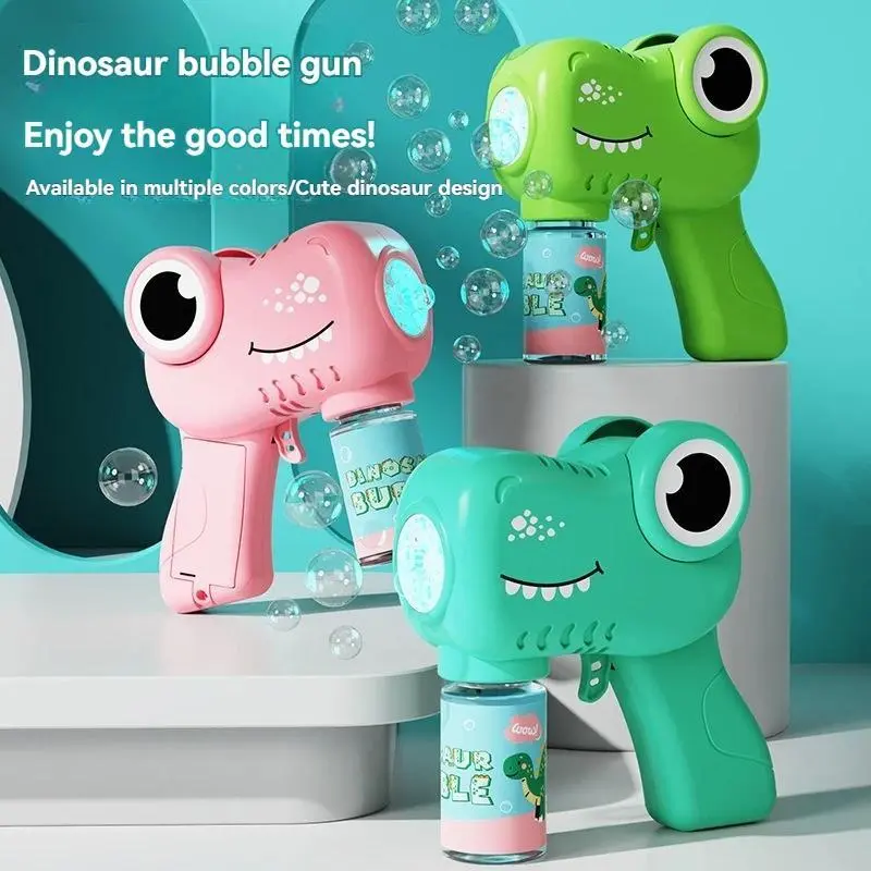 Handheld fully automatic dinosaur bubble gun, family gatherings bubble machine, camping toys, summer outdoor gifts for beach