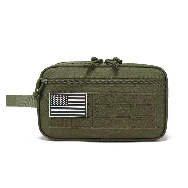 High Density Multifunctional Storage Pouch, Large Capacity Molle Gym Toiletry Bag with Waterproof Compartments for Business Travel, Camping & Outdoor Activities