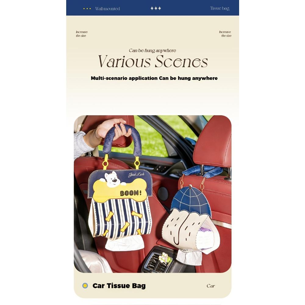 Creative Wall-Mounted Tissue Box, Soft Tissue Storage Bag for Both Bedroom and Kitchen, Fun Hanging Tissue Box.