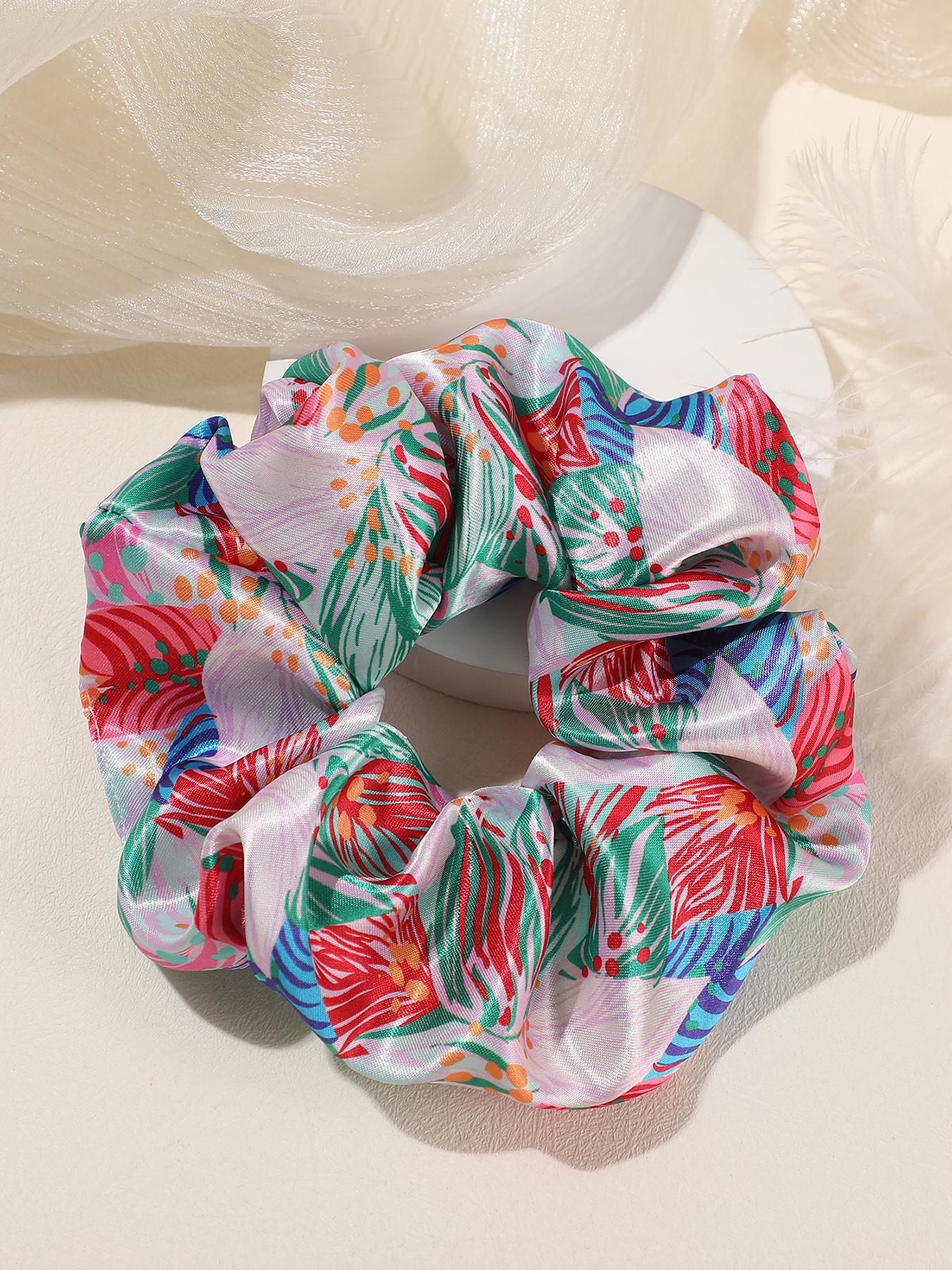 4pcs Fabric Printed Hair Ties, Cute Knot Hair Accessories, Non-Irritating Hair Bands, Casual Style, All Seasons