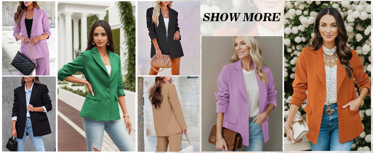 Goranbon Womens Notched Lapel Pockets Button Work Office Blazer Jacket Suit Goranbon Womens Notched Lapel Pockets Button Work Office Blazer Jacket Suit