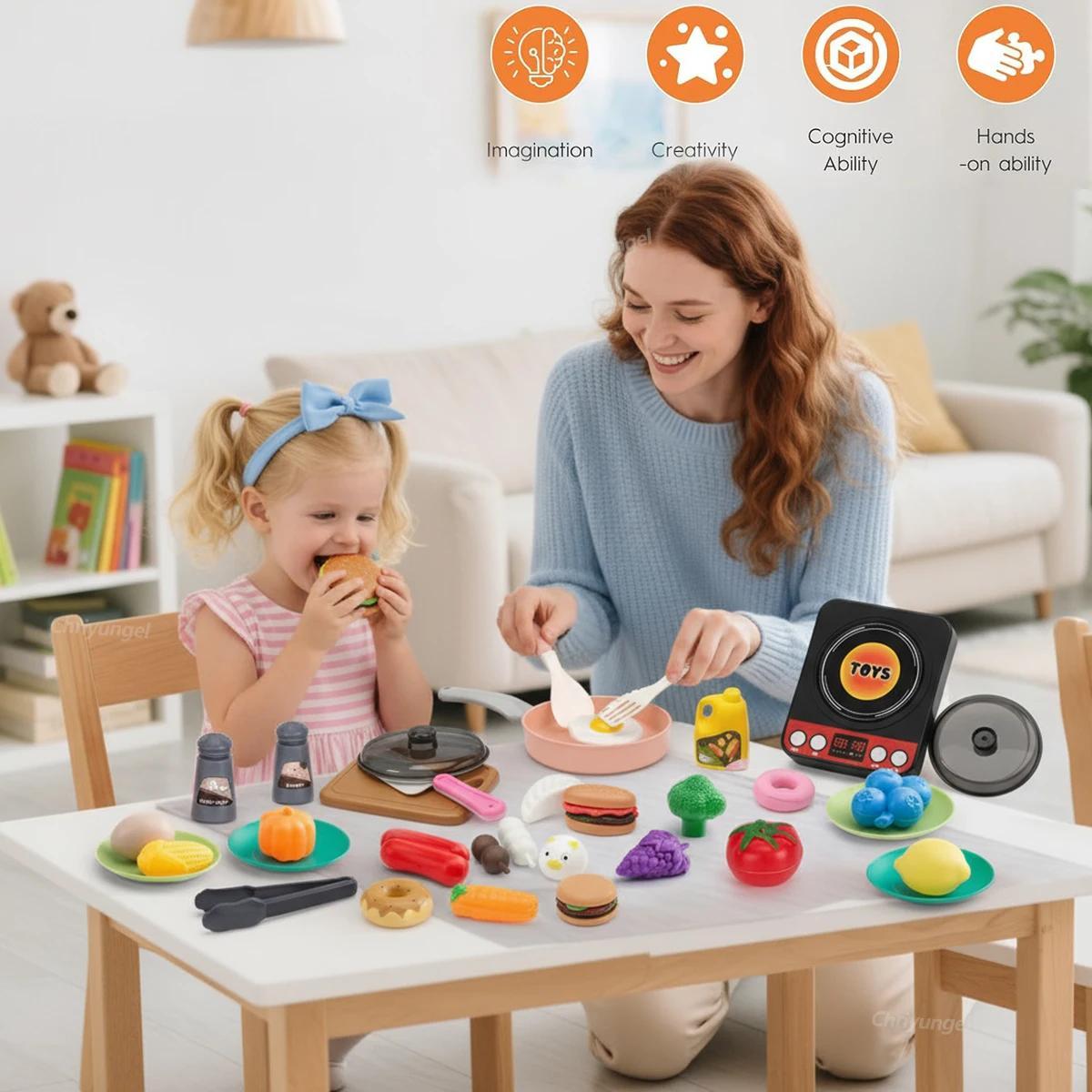 69-Piece Toddler Kitchen Pretend Playset with Pots, Pans, Utensils & Play Food, Play Kitchen Accessories for Ages 3+, Ideal for Classroom, Holiday & Birthday Gifts, 3 - 4 Years