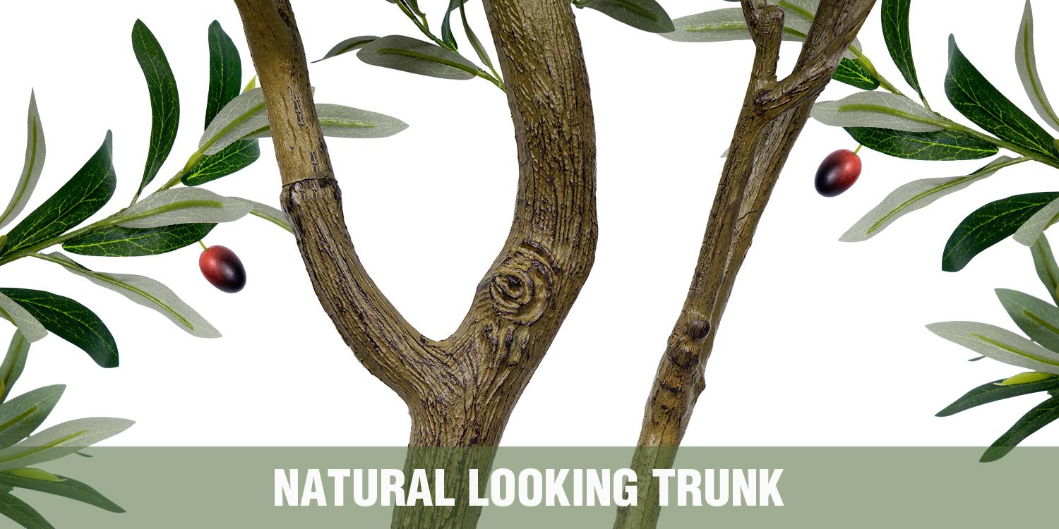 Lifelike Artificial Olive 5.25/6/7FT Tree Decorative Fake Plant Indoor Tall Plant Realistic Shape Multiple Branches and Leaves Suitable for Home Office