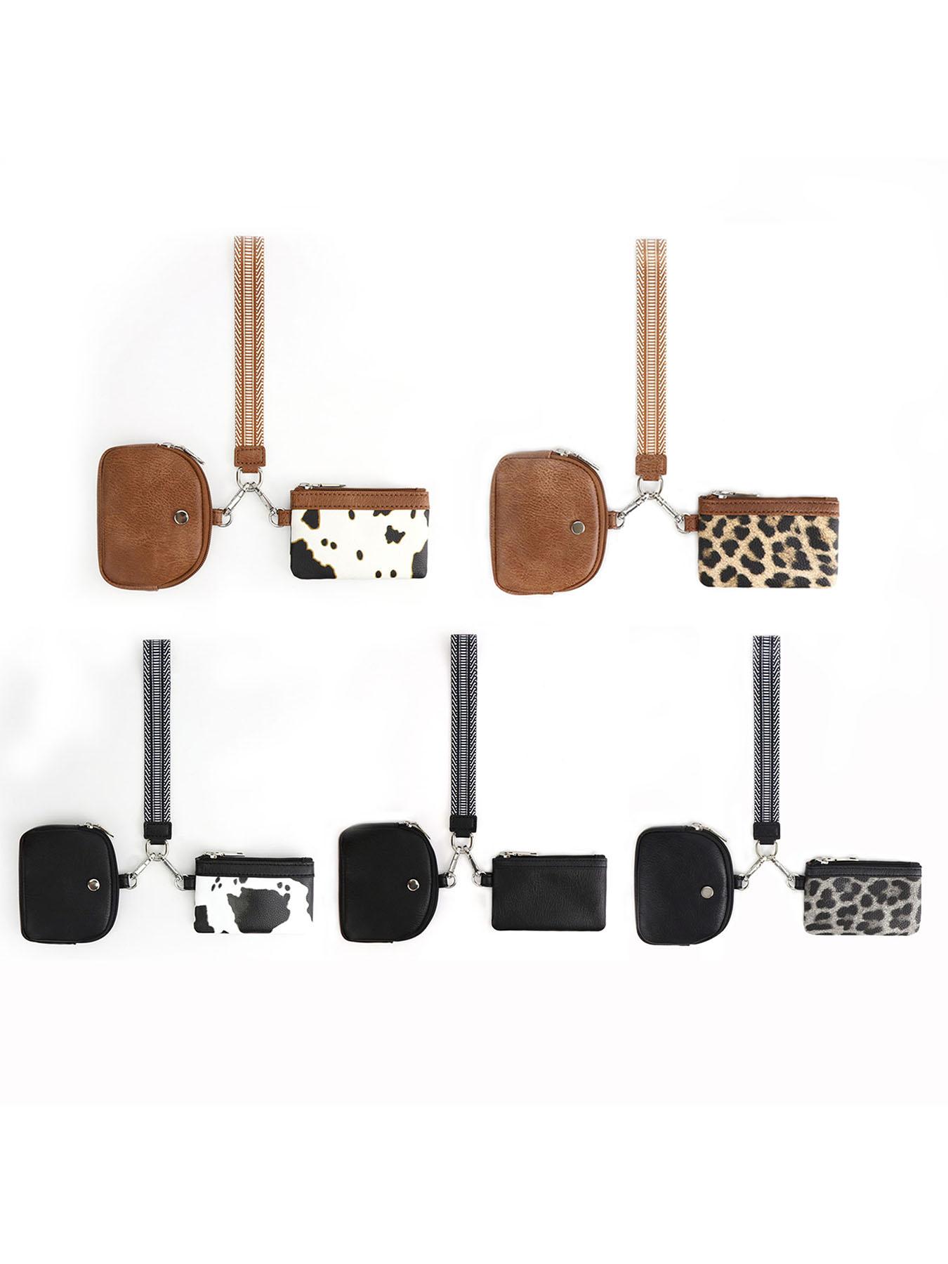 Women's Cute Leopard Print Zipper Short Wallet, Trendy Versatile Wristlet Wallet, Fashionable All-match Versatile Coin Purse for Daily Use, Stylish Wallet