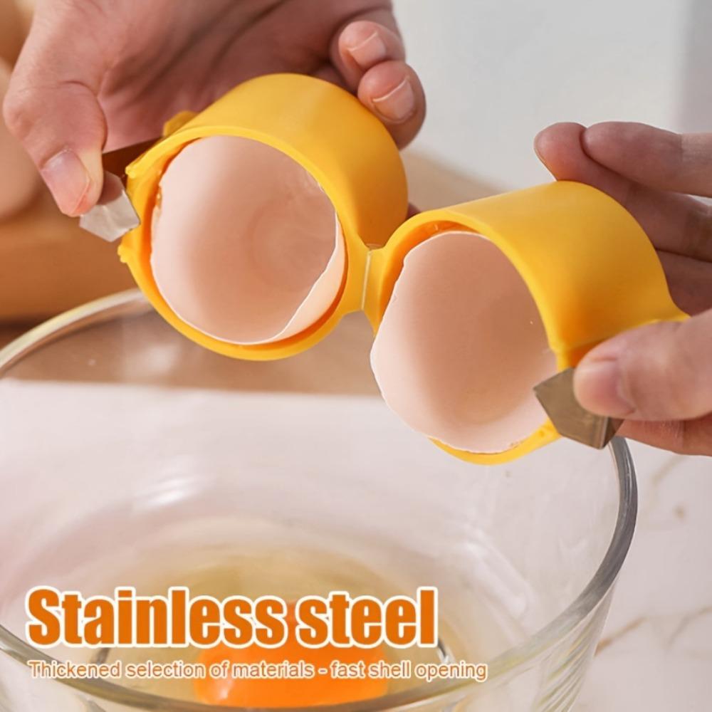 Stainless Steel Egg Shell Separator, Quick Peel Design, Easy-Clean, Durable Kitchen Tool for Baking & Cooking, Essential Cooking Accessory, Kitchenware, Egg Cracking Tool