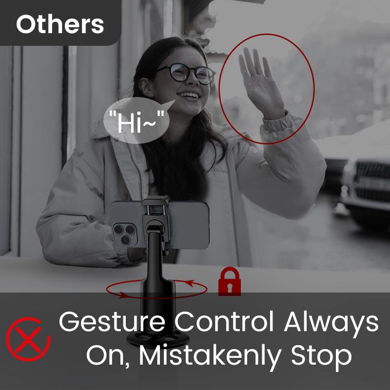 Auto Face Tracking Tripod, No App, Smart Shooting Phone Holder with Remote, 360° Rotation Body Phone Camera Mount Extendable Body Smart Tracking Tripod for Vlog/TIK Tok, Rechargeable Battery (Black)