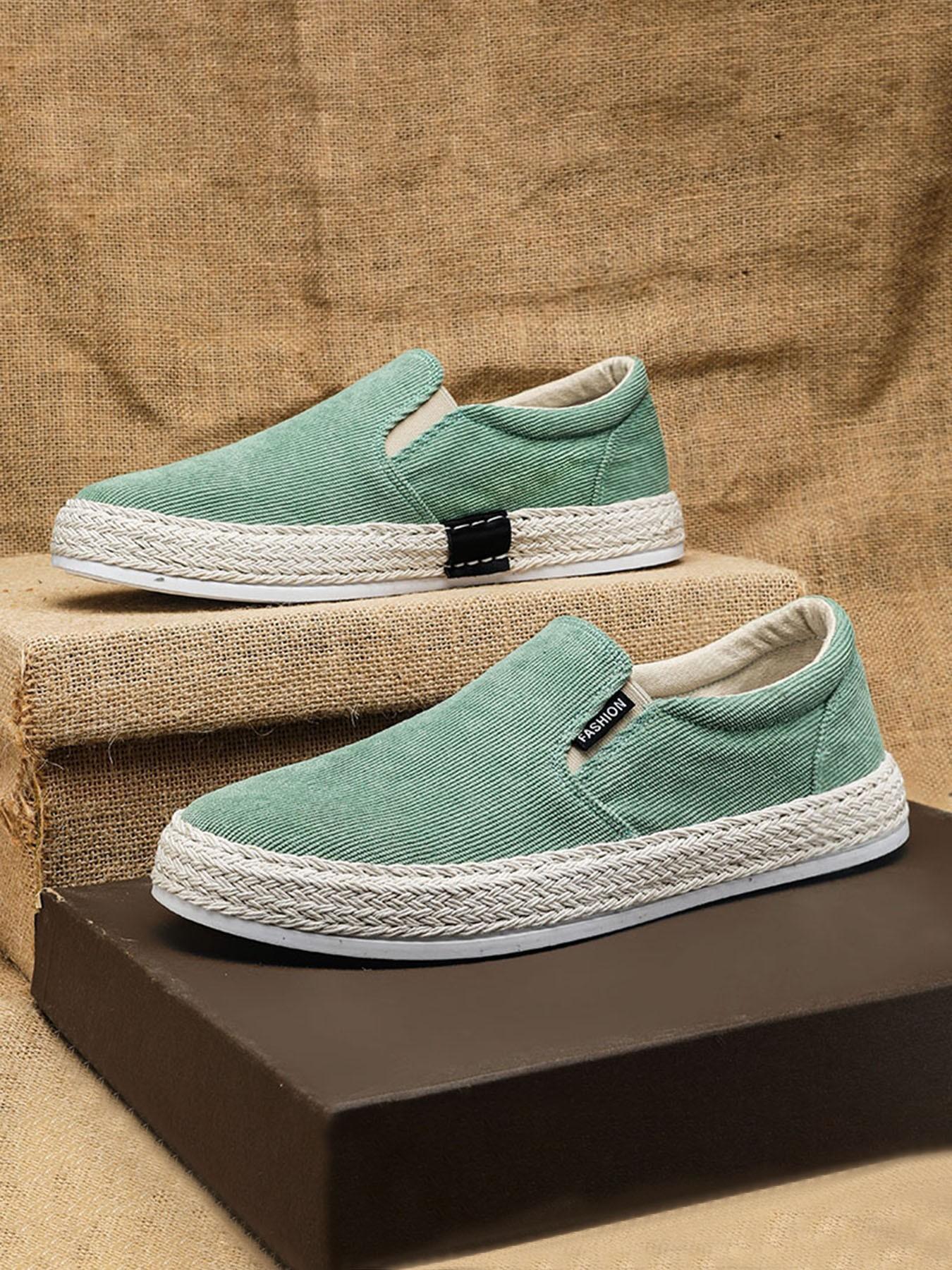 Men's Straw Woven Fisherman Shoes Slip-On Breathable Casual Loafers, Lightweight Durable Style for Outdoor & Daily Commute, Sizes 39-44, Footwear