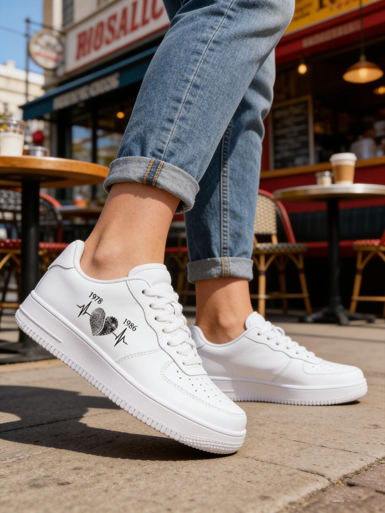 Custom Text Slogan Sneakers, Essential Board Shoes for Trendy, Unique Style for Fashionable People, Must-Have Footwear