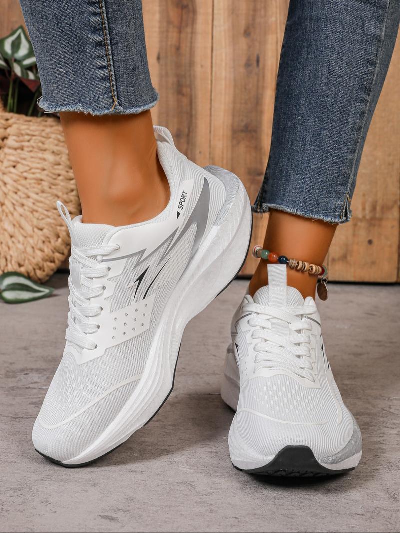 Women's Fashion Low-Top Sports Shoes, Synthetic Material Upper & Eva Cushioned Sole, Ideal for Fitness Running Daily Wear, Sporty Running Shoes