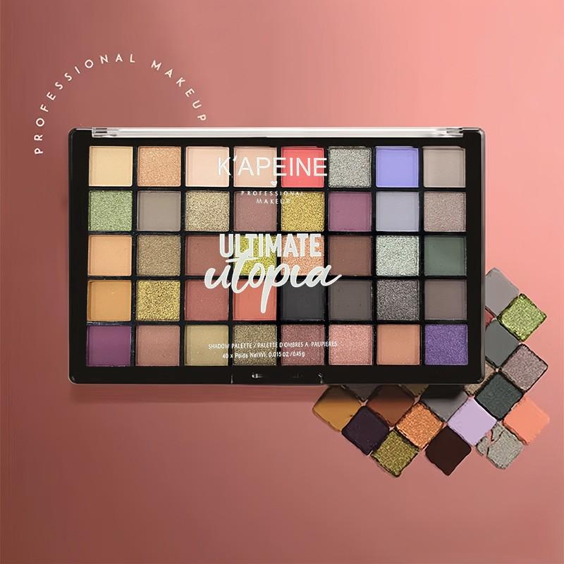 K'apeine 40 Color Eyeshadow Palette, Matte Shimmer Glitter All-In-One, Earthy Smoky Eye Makeup, Beginner-Friendly, Fine Powder, No Flyaway