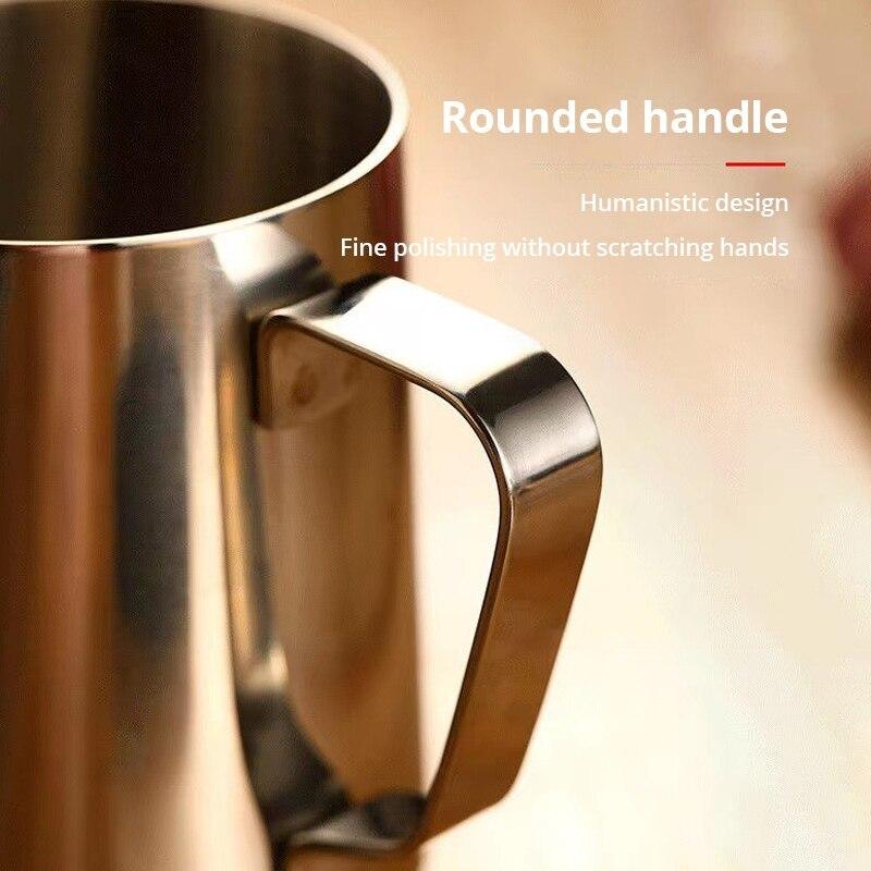 Stainless Steel Milk Frothing Pitcher Espresso Steaming Coffee Barista Latte Frother Cup Cappuccino Milk Jug Cream Froth Pitcher Kitchenware