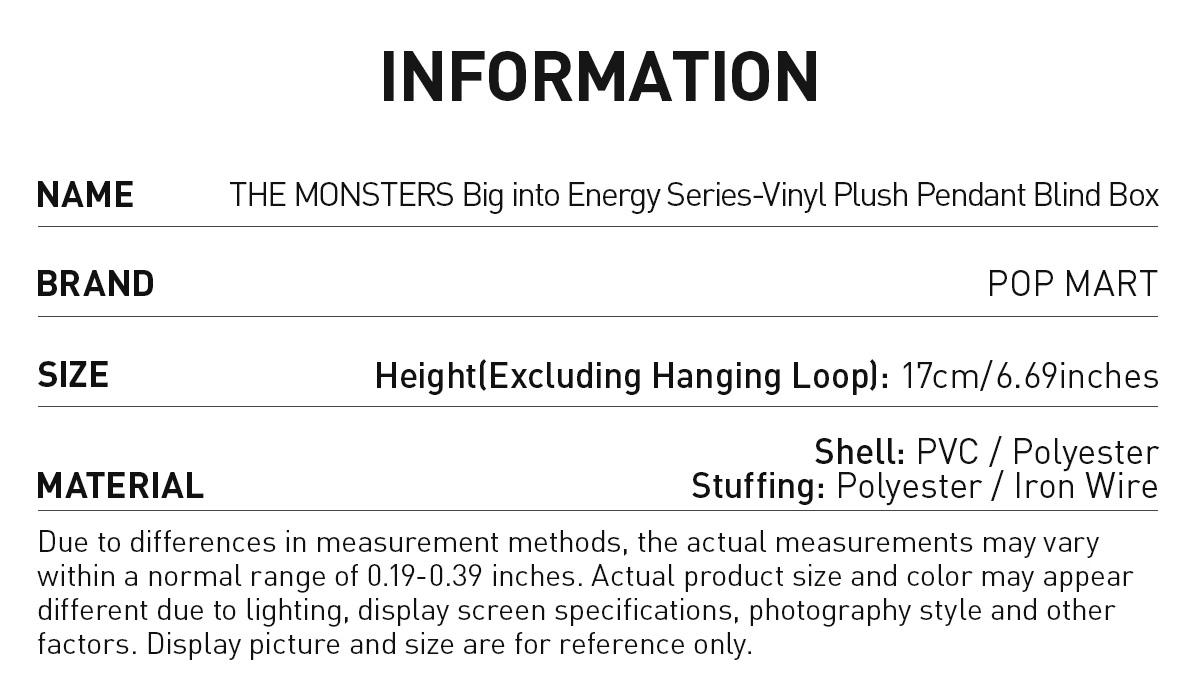 POP MART THE MONSTERS Big into Energy Series-Vinyl Plush Pendant Blind Box, Labubu Collectible Toys POP MART THE MONSTERS Big into Energy Series-Vinyl Plush Pendant Blind Box, Labubu Collectible Toys