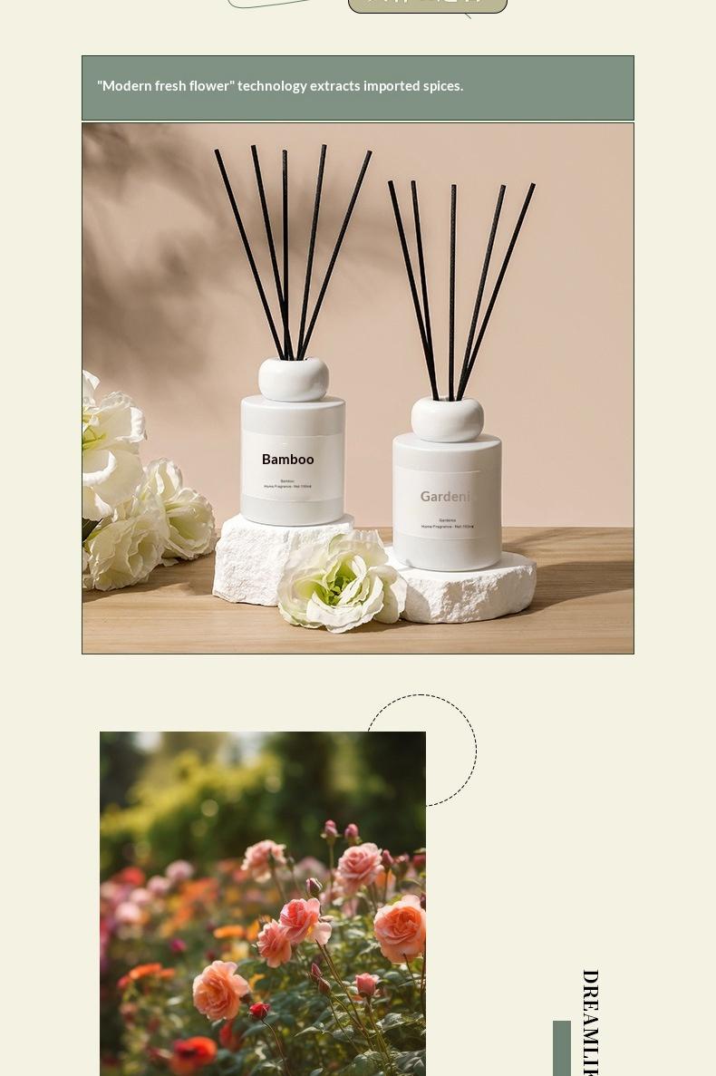 Tea Scented Incense Fire Free Rattan Essential Oil Tea Scented Indoor Perfume Home Bedroom Long Lasting Toilet Deodorization Incense