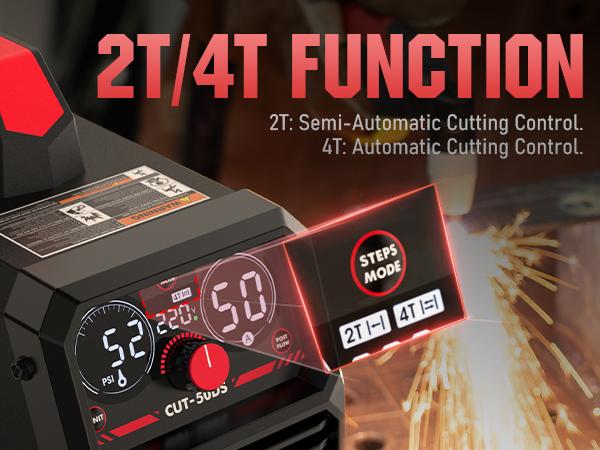 YESWELDER CUT-50DS 50Amp 110/220V Plasma Cutter, Digital Display Air Power Plasma Cutting Machine - 2T/4T and 16/25" Max Cut YESWELDER CUT-50DS 50Amp 110/220V Plasma Cutter, Digital Display Air Power Plasma Cutting Machine - 2T/4T and 16/25" Max Cut