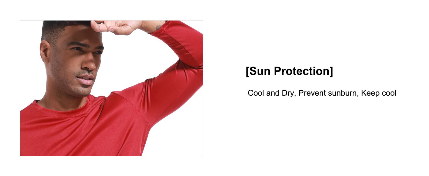 HOPLYNN 5 Pack Men's Athletic crew neck Long Sleeve Fishing Shirts for Men Sun Protection Shirts Lightweight Rash Guards workout tops  gym outfits   gym fits  workout clothes  men