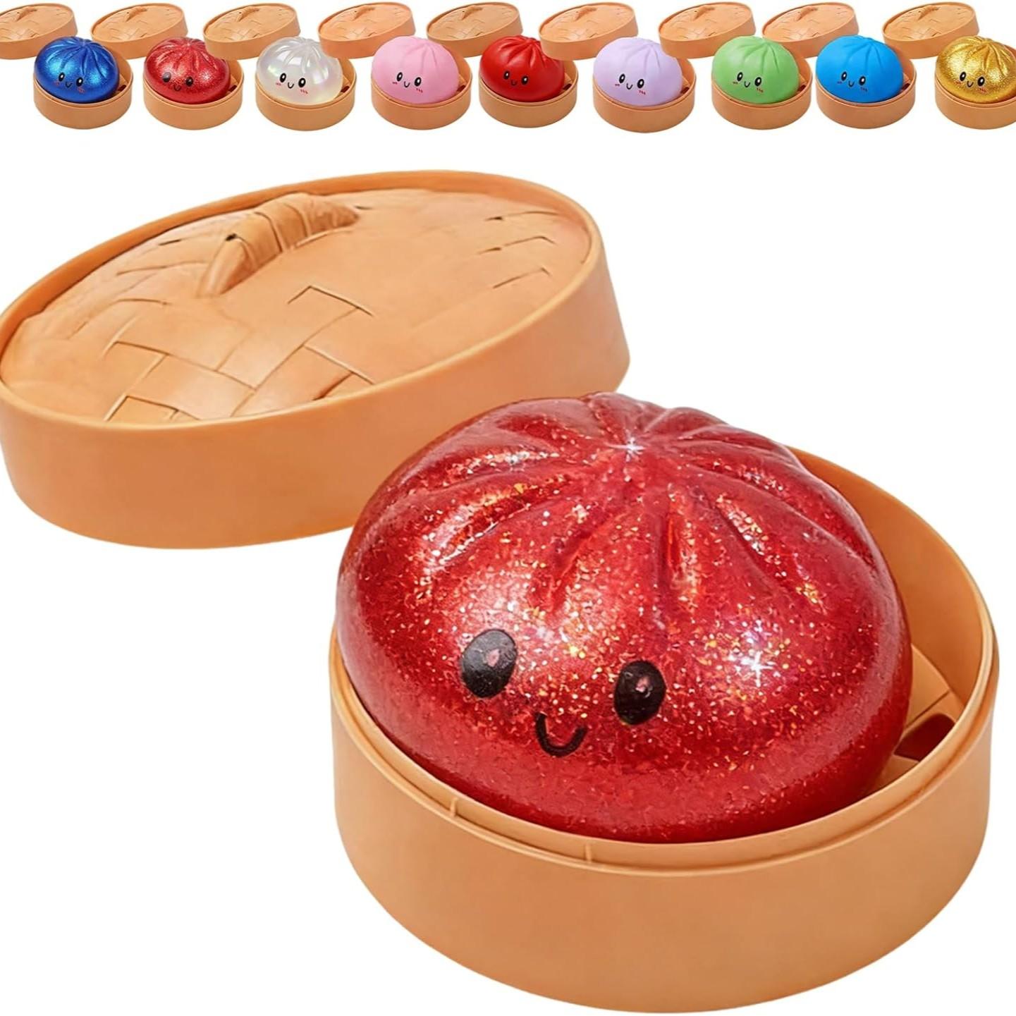 2-4 Pcs Smiley Dumpling Soft Set, Colorful Sensory Stress Relief Kit, Random Soft Gift Box, Party Favor and Collectible