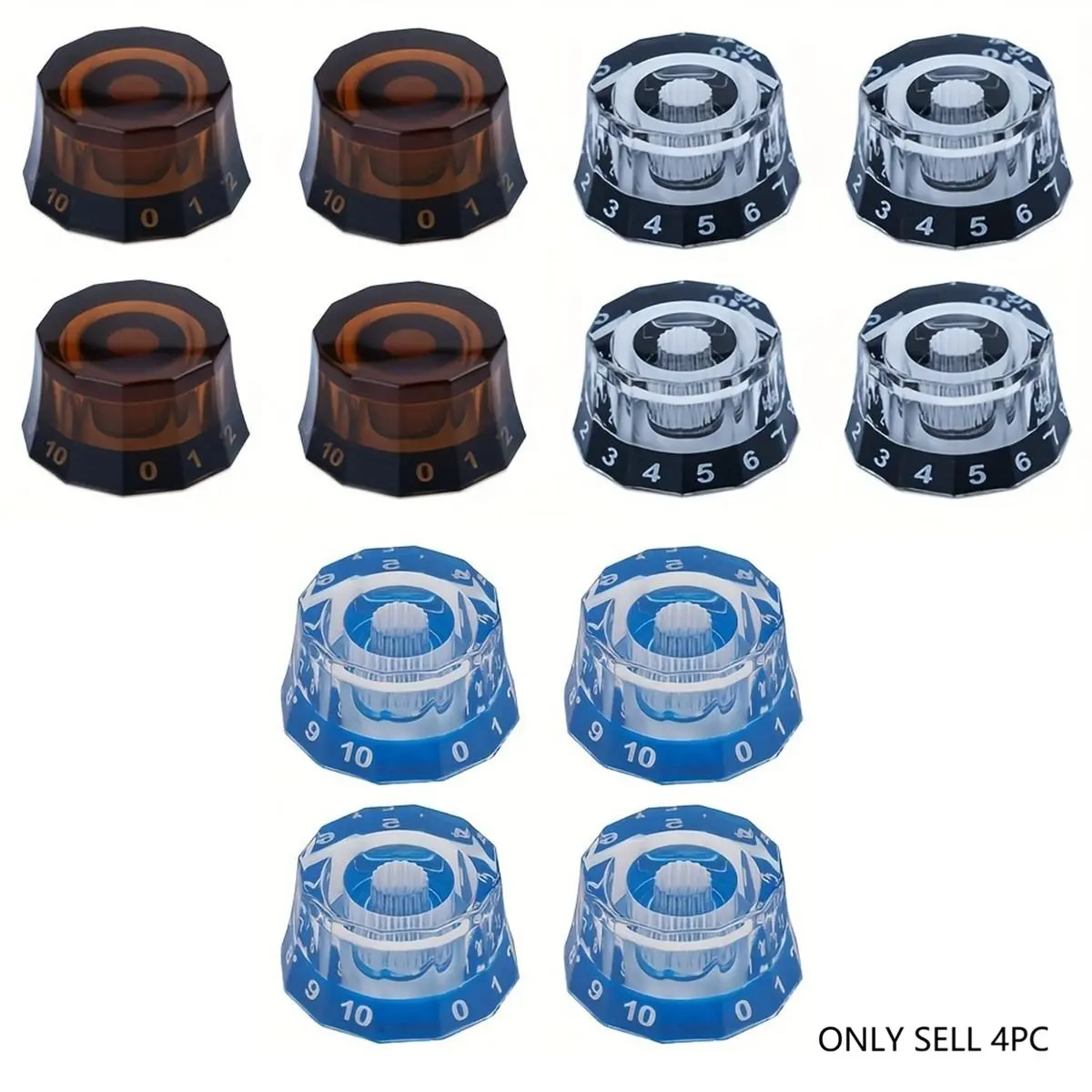 Bigdeer 4-Piece Guitar Knobs Set, Hexagonal Design Volume & Tone Control, Compatible with Sg Lp Electric Guitars, Model Xn-021022023, Compatibility