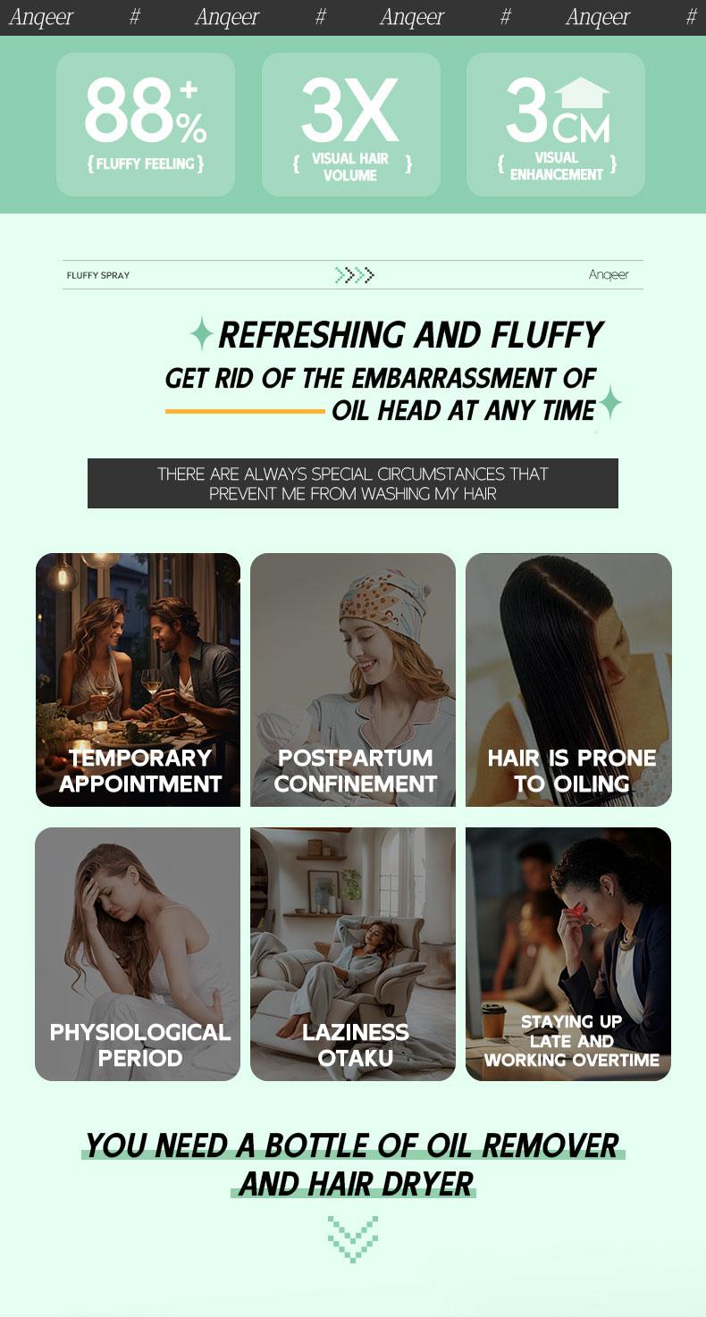 Anqeer 1 Instant Fresh Volumizing Invisible Dry Shampoo - Organic Cleansing Conditioner for Voluminous & Hydrated Hair, Absorbs Oils, Gentle Clarifying Shampoo(150ml)