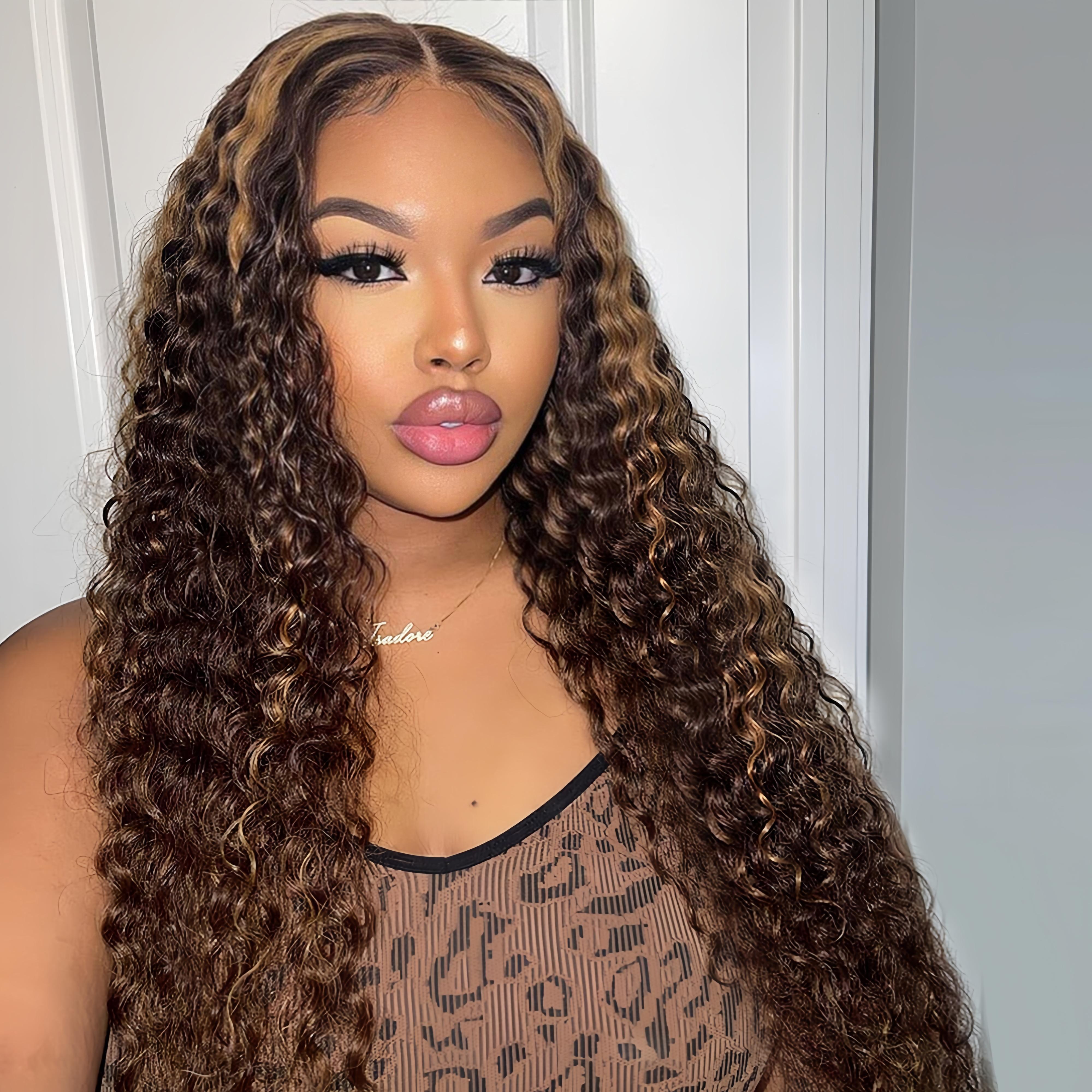 [26‘’Deep Wave=$135] CheetahBeauty 200% Density 99J Burgundy/Natural Black/T1B/4/27/FB30 Highlight Deep Wave Human Hair Wig 13x6 HD Transparent Lace Front Remy Hair Wigs Pre Plucked Brazilian Deep Wave Human Hair Wig For Women #TikTokShopHolidayHaul