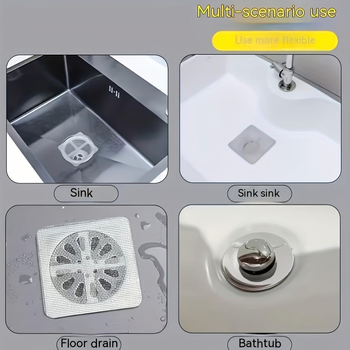 10 Pcs Drain Filter Cover for Hair Plugs, Disposable Shower Drain Hair Catcher, Bathroom Tub Hair Plugs, Floor Sink Filter Strainer Sticker, Drain Protector