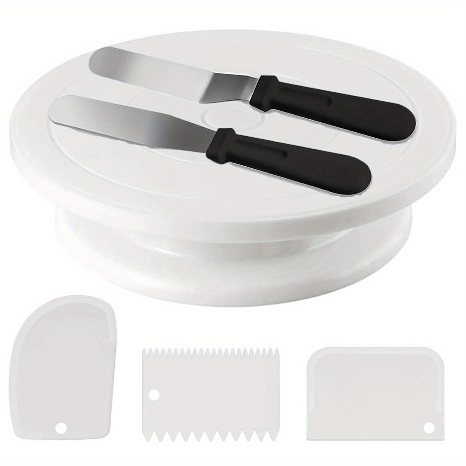 6pcs Cake Turntable Baking Set with Scrapers & Smoothers, Ideal for Christmas & Halloween
