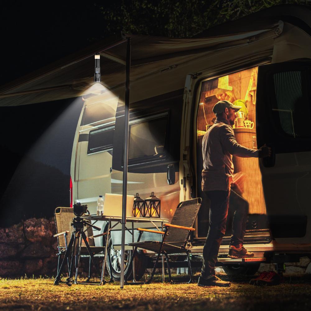 Flashlight Strong Light, 3000 Lumens, Strong Magnetic Attraction, Laser Flashlight, USB Rechargeable, 8 Light Modes, Emergency Red and Blue Lights, International Rescue Lights, For Garage, Garden, Camping, Emergency, Best Gifts