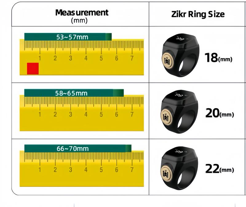 Smart Prayer Beads Ring with Timer, APP-Connected and Waterproof Electronic Counter, Ideal for Muslim Prayers and Daily Worship