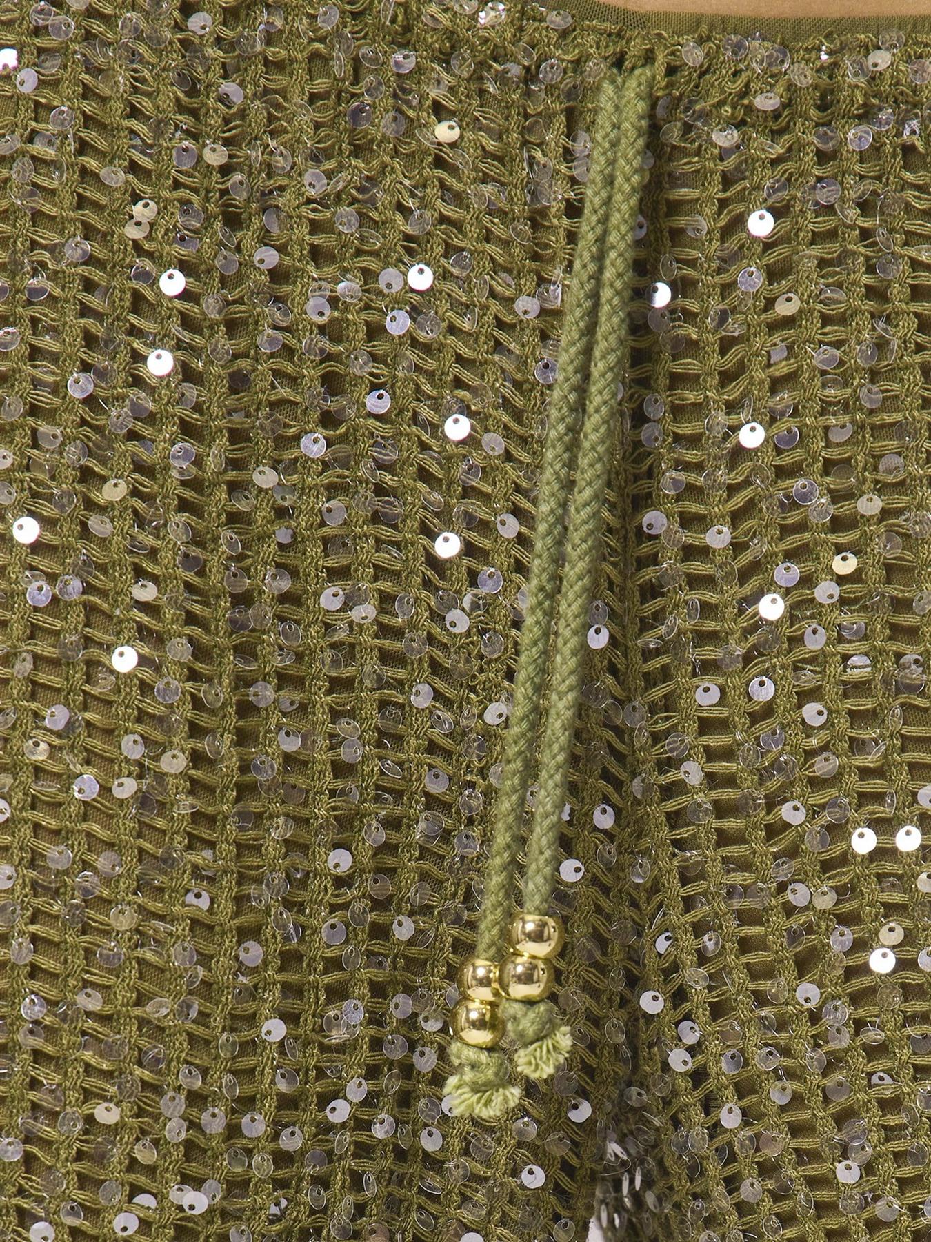 Women's Bohemian Style Beach Pants, Elegant Summer Sequined Long Trousers, Fashionable Holiday Wear, Ladies' Casual