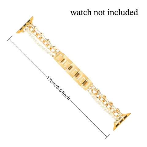Fashion Pearl Beaded Bracelet Watch Band, Elegant Wristband for iWatch Series SE 9 8 7 6 5 4 3 Ultra, Smart Watch Accessories, Smart Watch Straps, Wearable, Decoration, Teenage Girl Gifts, Smartwatch Strap, Wearable Accessory (Band Only)