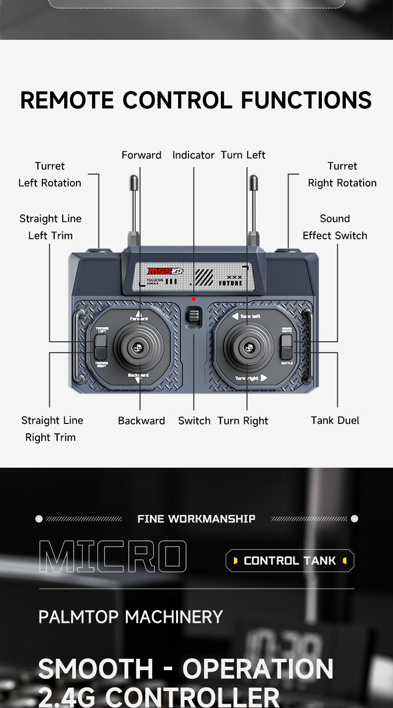 BRRRRT 1/64 Scale Remote-Controlled Tank, Military Tank Model with Infrared Combat System and Rotating Turret, 2.4GHz RC Vehicle Toy, Suitable for Children and Adults, Engineering Vehicle Toy, 4x4 Off-Road Vehicle, Christmas Gift for Adults and Children.