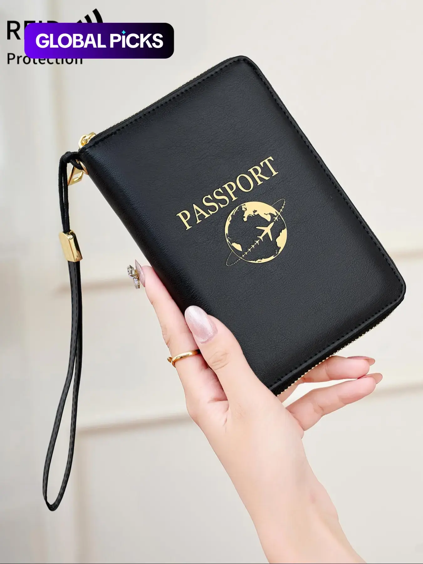 Solid Color Passport Case with Card Slot, PU Leather Passport Holder with Wristband, Modern Style Passport Case for Women & Men, Passport Cover, Passport Protector, Travel Essentials #GLOBAL PICKS