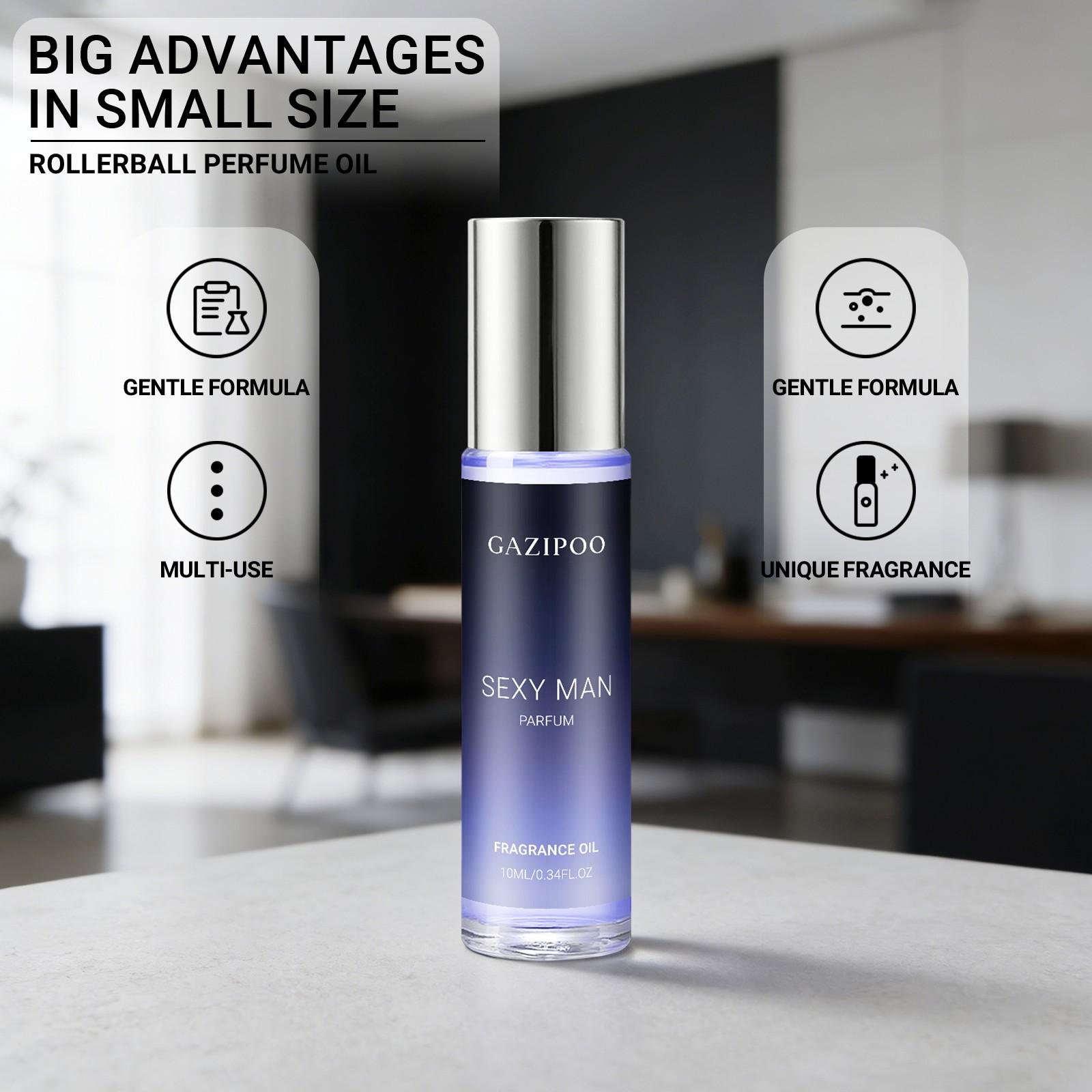 10ML Portable Woody Fragrance Perfume, Fresh Grapefruit Lemon Mint Pepper, Warm Ginger Clove Jasmine Amber, Deep Incense Cedar Sandalwood Vetiver