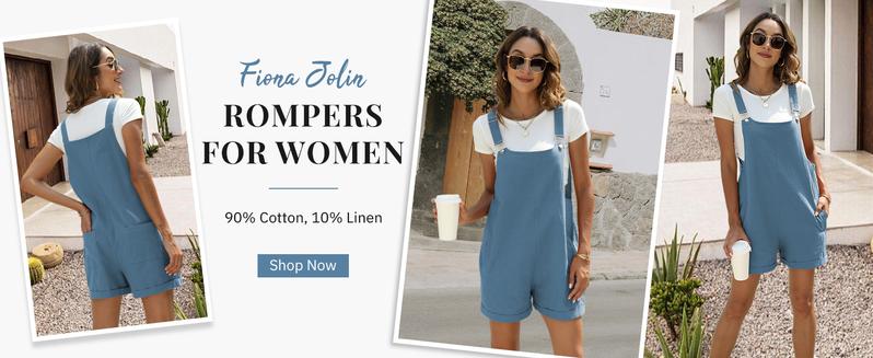 Yeokou Women's Cotton Linen Shorts Overall Casual Summer Bib Jumpsuits with Pockets