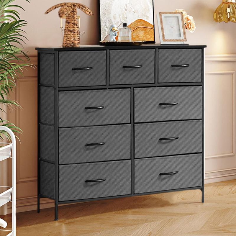 9 Drawer Dresser for Bedroom, Fabric Tall Dressers & Chests of Drawers, Organizer Storage Tower for Bedroom, Living Room, Hallway, Closet, Girls, Bedroom Furniture, Dresser Cabinet, Storage Shelf