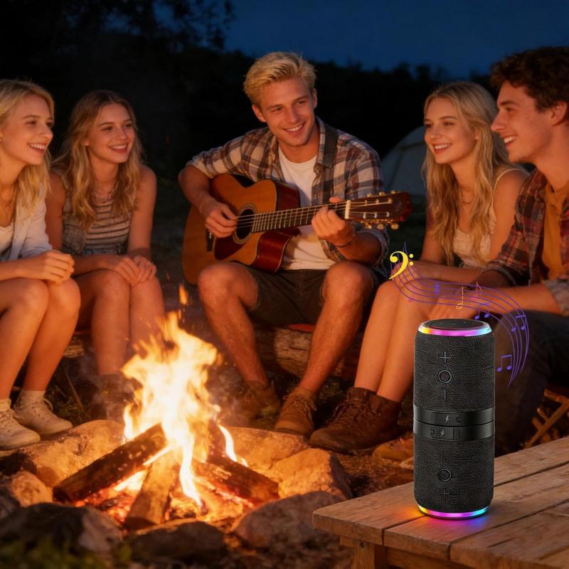 2-in-1 portable wireless stereo speakers, magnetic detachable Bluetooth 5.4 speakers, 360 degree true wireless stereo (TWS), dynamic RGB lighting, 12-hour battery life, Multifunctional speaker, ideal for home, outdoor use, or travel