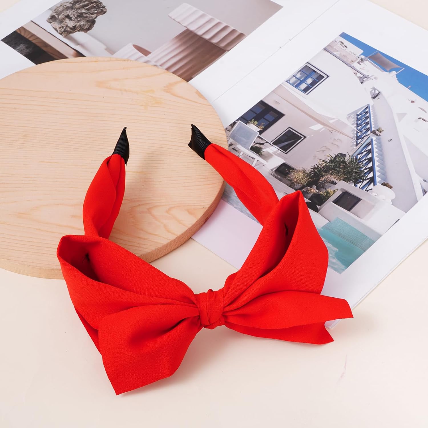 Red Bow Headband for Women - Christmas Bow Headbands for Women, Elegant Red Hair Bow Headbands for Holiday & Daily Use Red Bow Headband for Women - Christmas Bow Headbands for Women, Elegant Red Hair Bow Headbands for Holiday & Daily Use