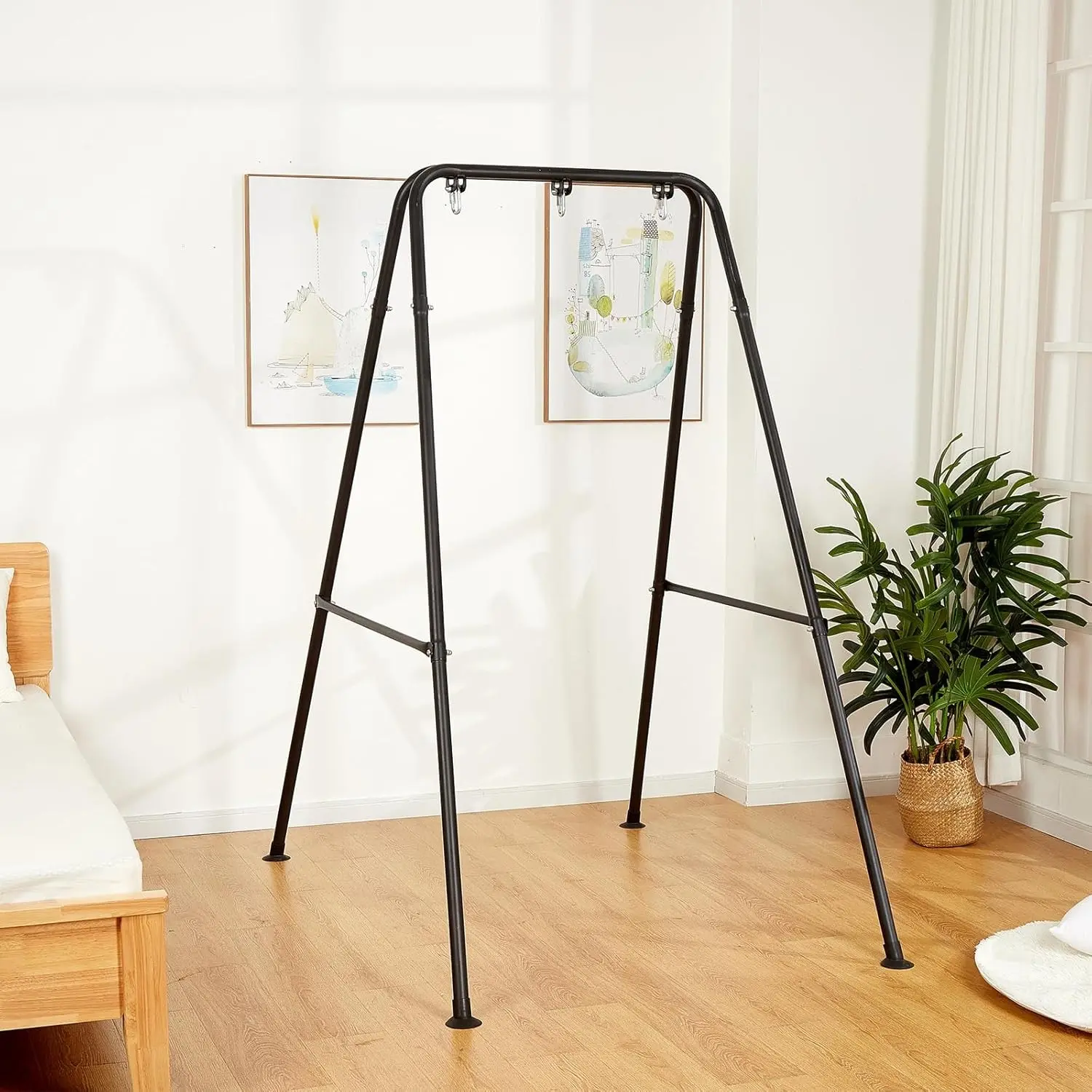 Hammock Chair Stand Only, Heavy Duty Foldable Hammock Stand, 300 lbs Capacity, Portable Hammock Frame for Indoor or Outdoor, Easy to Assemble & Store (Hammock Chair not Included)