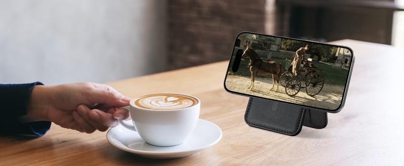 for Magsafe Wallet, for IPhone 16 15/14/13/12 promax plus Series, Works with Findmy，for IPhone Wallet with Adjustable Stand, Wallet Tracker, 6 Cards Holder, Vegan Leather