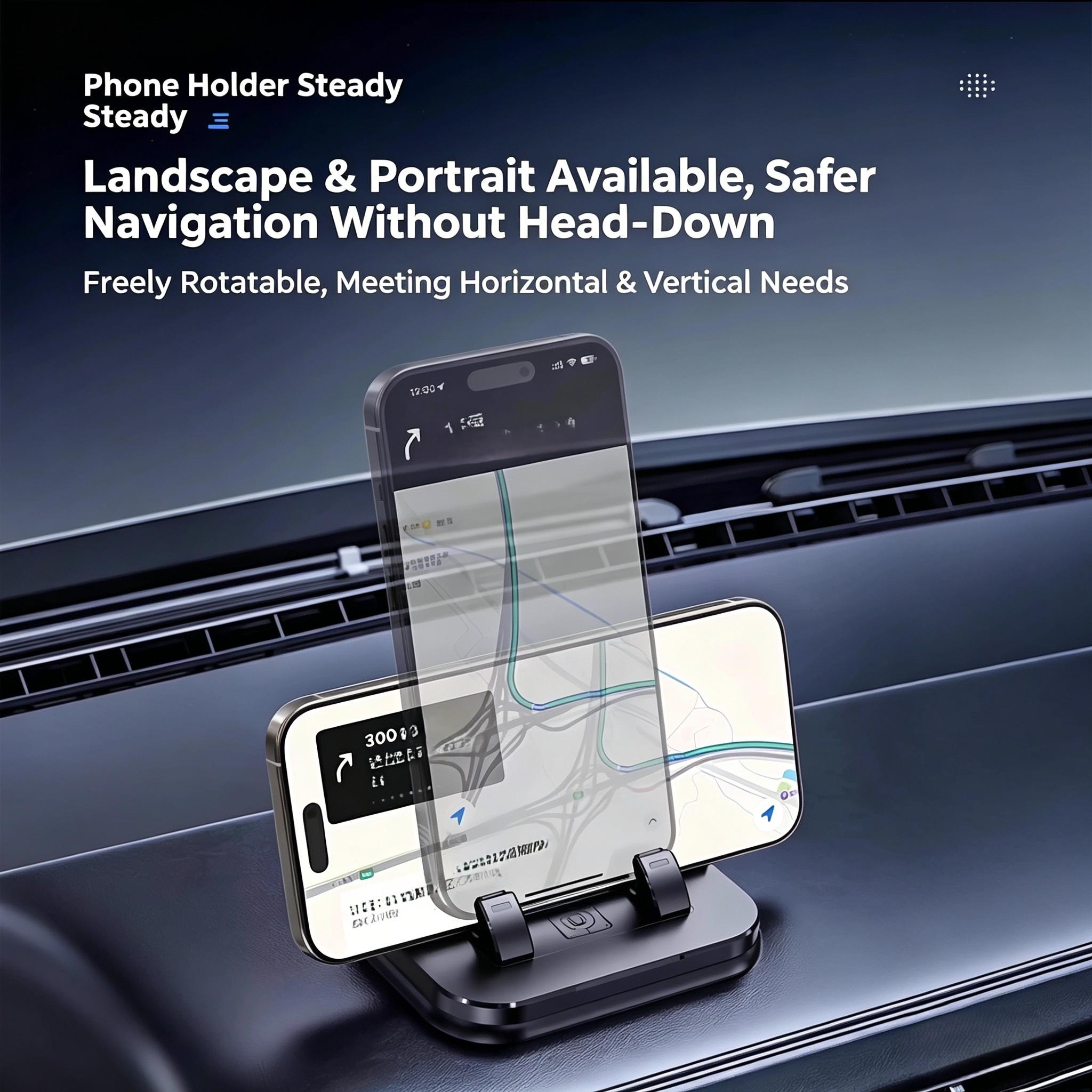 New Two-In-One Car Phone Holder Dashboard Parking Sign Navigation Stand, Temporary Parking Number Plate for Car Interior Use