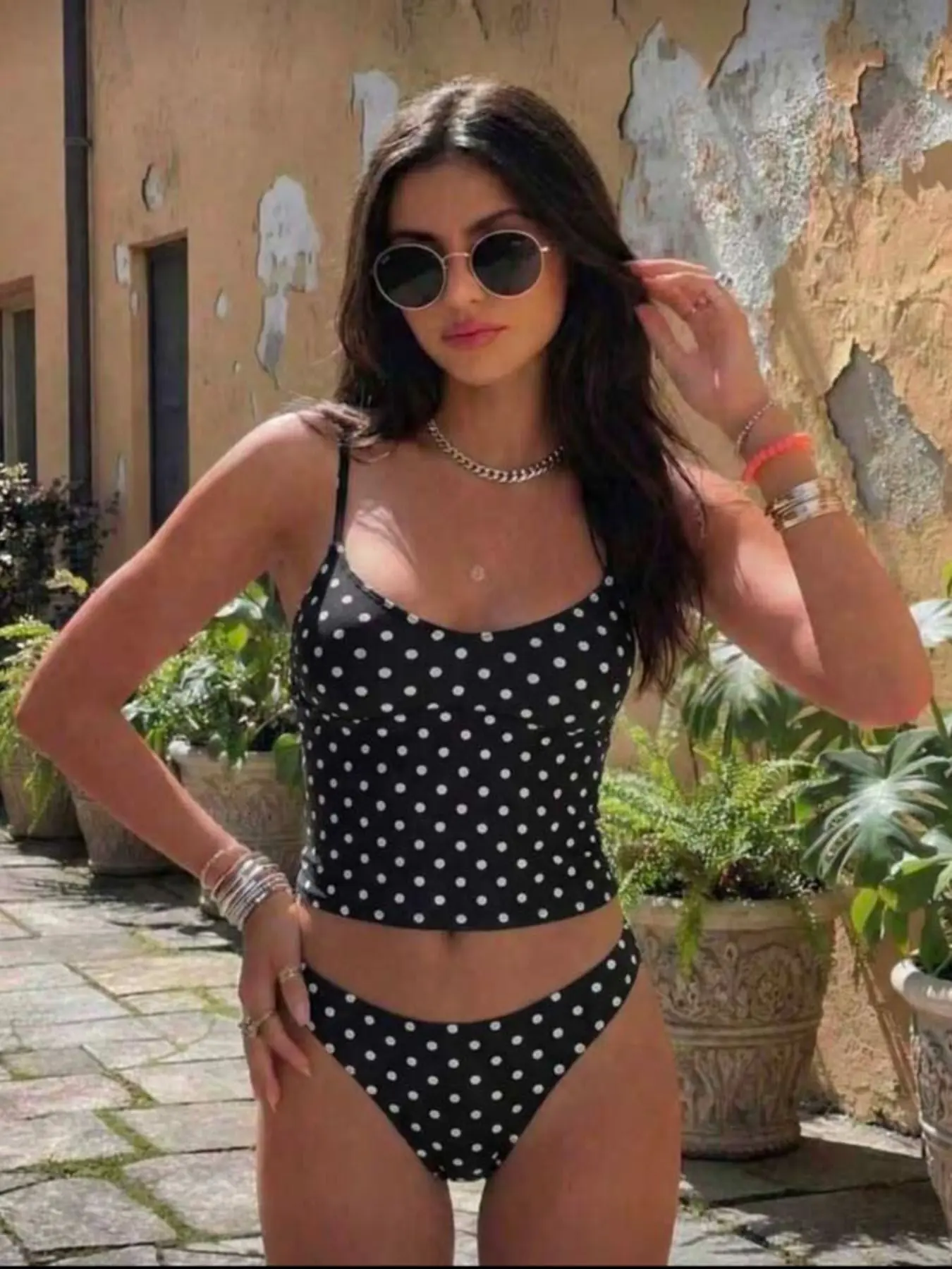 Black polka dots